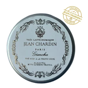 Thé noir GEANCHA JEAN CHARDIN à la truffe d'été présenté dans son écrin en métal argent de 30g